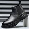 Fashion Slip On High Top Men Shoes British Style Formal Chelsea Boots Winter Warm Plush Fur Business Boots for Men Handmade Male Botas