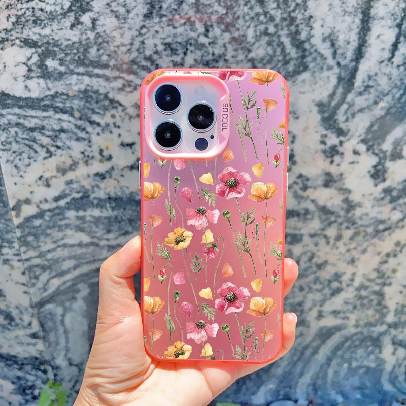 

Luxury ins Flower Floret Phone Case For iPhone 16 15 14 13 Pro Max Mini 15 14 Plus 12 11 Pro Max Shockproof Laser Back Covers iphone 13Mini