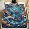 Marine Life Print Flannel Blanket,High Quality Comfortable for All Seasons,Home Decor,Warmth and Comfort,Perfect for Christmas Gifts