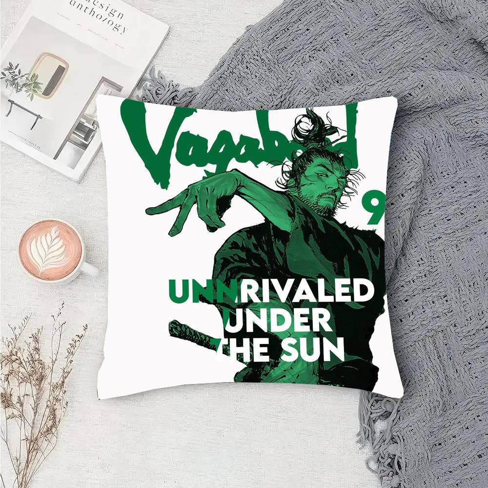 V-Vagabond Classic Manga Pillow Case Fashion Square Pillowcase Bedroom Sofa Room Ins Decoration Leisure