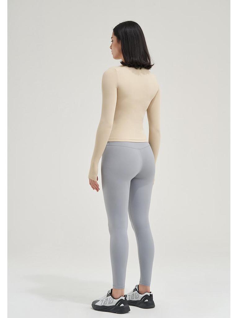 Damen Schnelltrocknendes Langarm-Yoga- und Lauf-Oberteil für Herbst und Winter