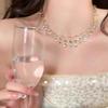 Gold Color Chain Shell Necklace Blue Tear Crystal Choker Necklace Bracelet For Women Summer Wedding Party Jewelry