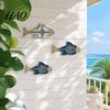 Nautical Bathroom Accessories 3Pcs/Set Wooden Fish Wall Decor, Knot Print Decorations, Coastal Rustic Wood Decor Style Art for Beach House Home