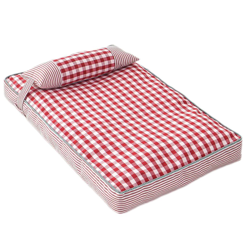 Large Dogs Dog Bed With Pillow Washable Super Soft Comfort Sleeping Blanket Anti-Slip Bottom Removable Cover Mattress Supplies