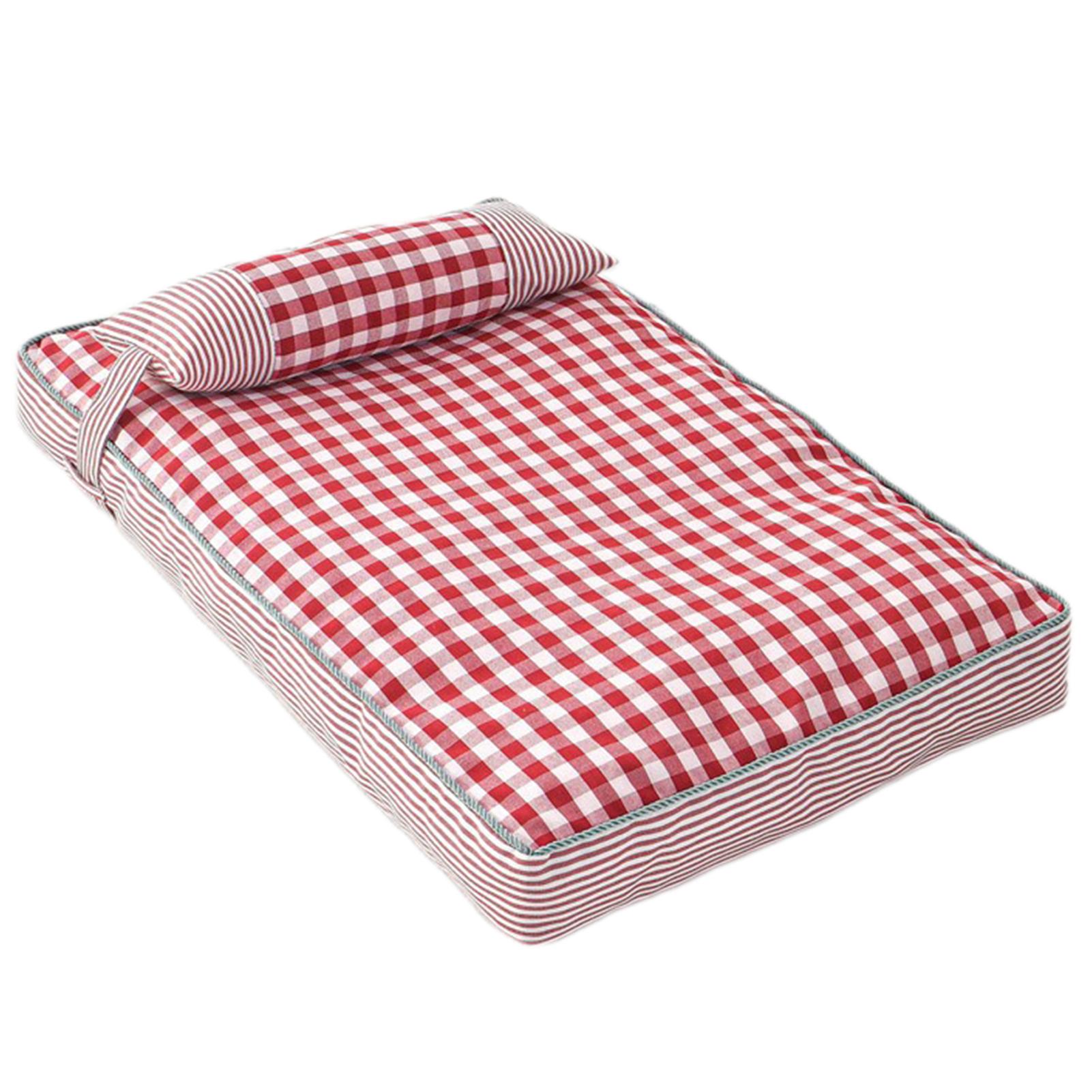 

Large Dogs Dog Bed With Pillow Washable Super Soft Comfort Sleeping Blanket Anti-Slip Bottom Removable Cover Mattress Supplies 65x45&As Shown червоний