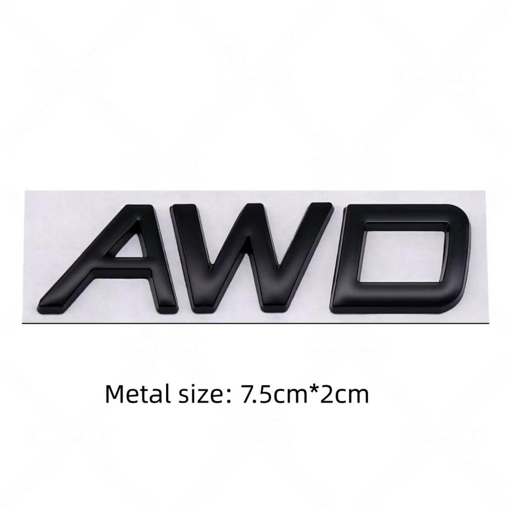 3D Metal AWD T5 T6 B5 B6 Letter Badge Sticker Rear Trunk Emblem Decal High-Quality Automotive Exterior Accessories