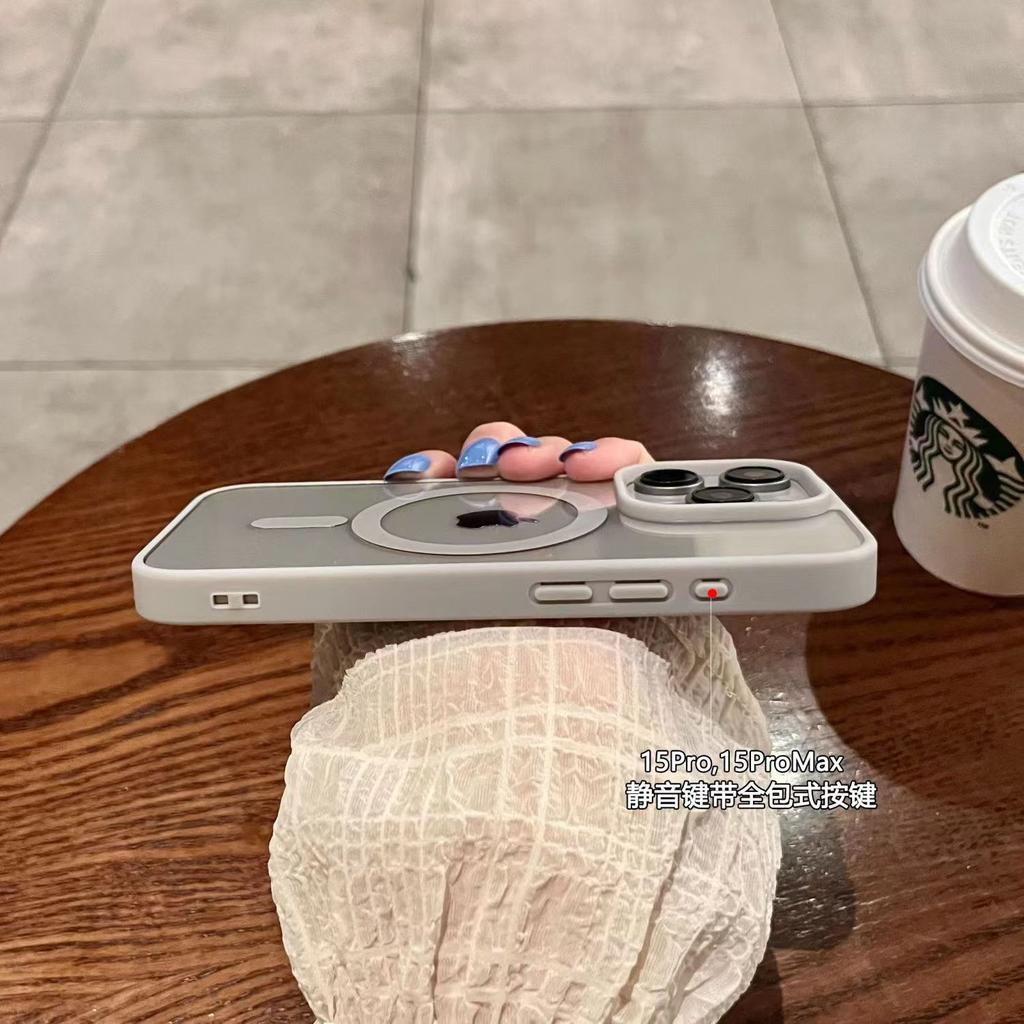 Applicable To Apple 17 Magnetic Charging Mobile Phone Case IPhone 16 ProMax Macaron Transparent 15 Drop Protection Case 14