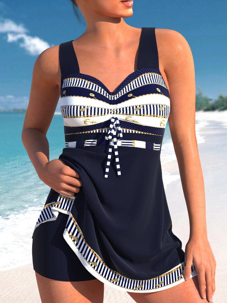 

2024 женские сексуальные пляжные купальники танкини из двух предметов купальники с принтом танкини пляжные летние модные пляжные женские купальники комплект 5XL темно-синий