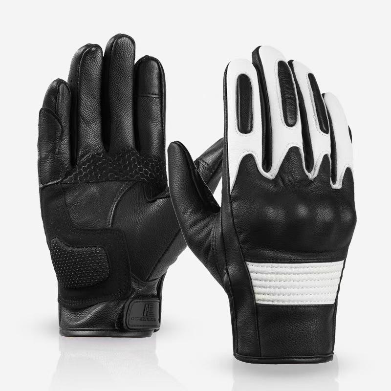 

Мотоциклетные велосипедные перчатки из натуральной кожи для осени и зимы, мужские и женские, овчина, защитные, противоскользящие, для улицы, для мотоциклистов, велосипедистов, с сенсорным экраном XL