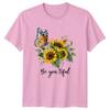 Be You Tiful Unisexs TShirt Sunflower Butterfly Floral Inspirational