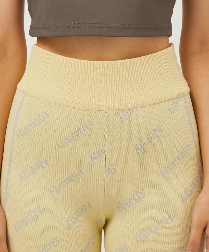 Nergy UV Jacquard Knit Yellow Women's Leggings, NJS33110, (80)
