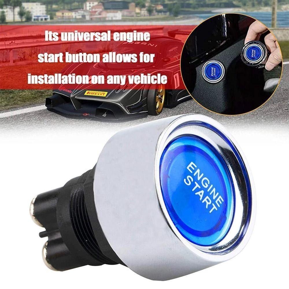 LED Illuminated Engine Start Switch Red Blue Green Ignition Starter Start Button  Automotive Use