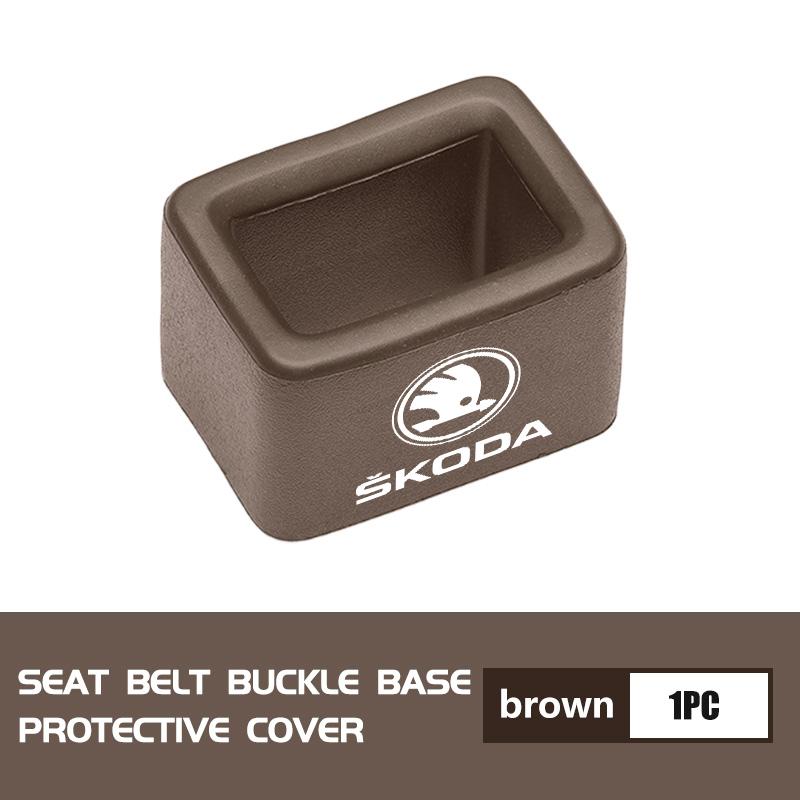 VIJT4 For Skoda Car Seat Safety Belt Buckle Base Clip Protection Cover Fabia 1 2 Octavia a7 RS Superb Rapid Yeti Karoq Vision