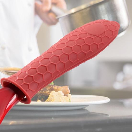 Silicone Pot Handle Holder Heat Resistant Skillet Handle Cover Non-Slip Cast Iron Pan Sleeve for Enameled Griddles Frying Pans Cookware