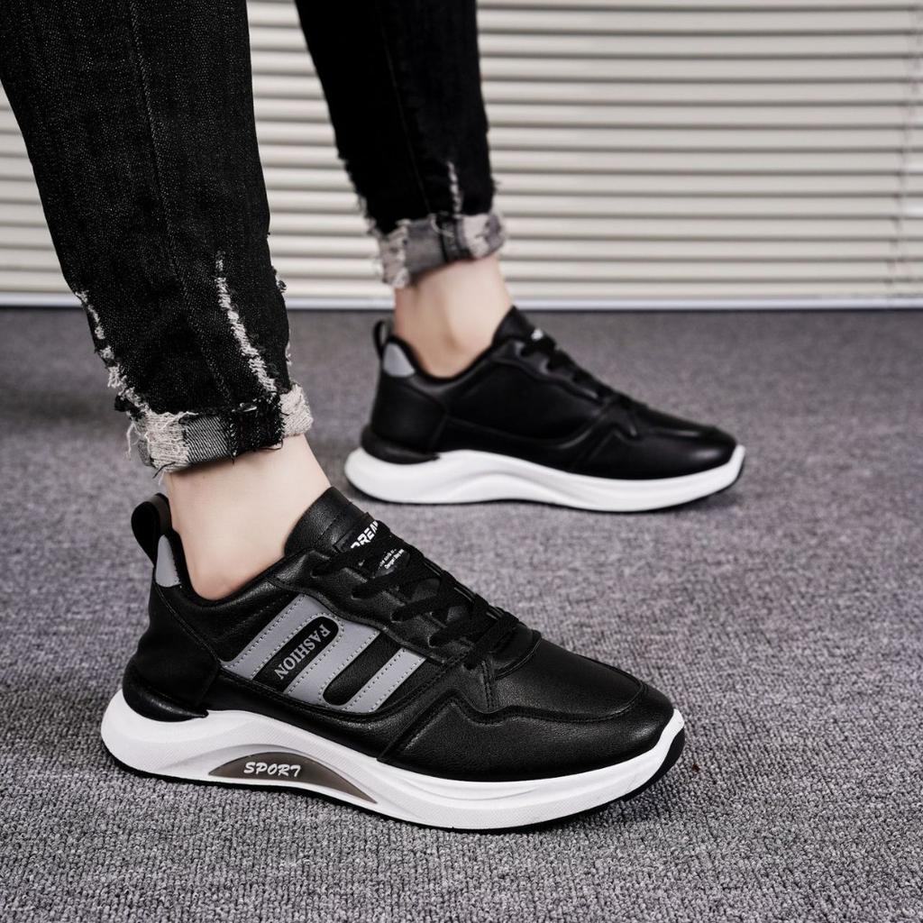 New men's shoes autumn leather men's shoes versatile casual shoes young students running shoes trendy shoes