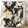 Vintage Floral Shower Curtain Black White Rose Print Bath Decor Home Textiles Waterproof Fabric Bathroom Curtains for Kids Room