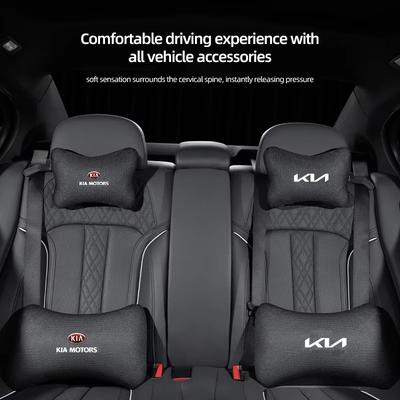 Ice Silk Car Headrest Neck Pillow Waist Support Soft Pad For K5 K9 RIO Sorento Ceed EV6 Sportage Carnival Stinger Forte Niro