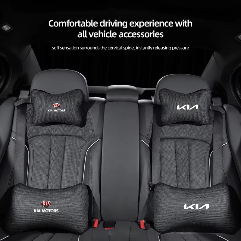 Soie glacée Oreiller de soutien lombaire pour appui-tête de voiture Coussin souple pour KIA K5 K9 RIO Sorento Ceed EV6 Sportage Carnival Stinger Forte Niro