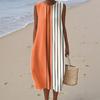 Women's Fashion Casual Sleeveless Round Neck Floral Elegant Temperament Dress