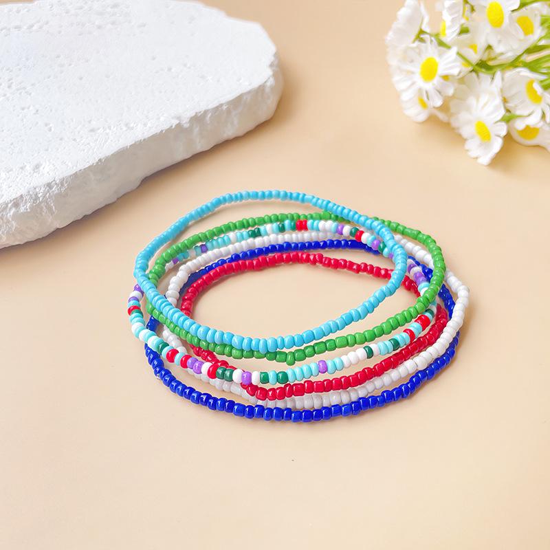 Bohemian Miyuki Seed Bead Colorful Handmade Elastic Anklet