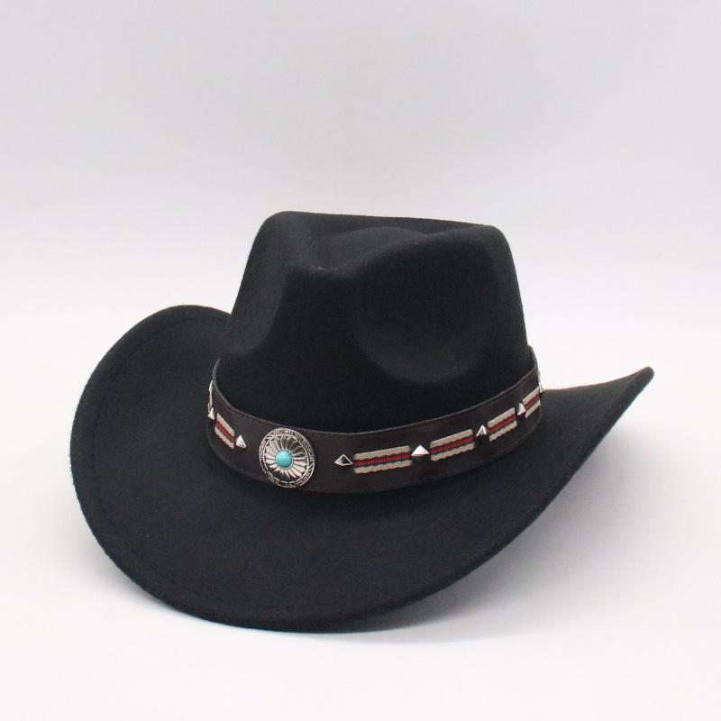 Синяя Сосна Цилиндр Пряжка для ремня Шляпа-федора Мужская и Женская Шляпа с полями Шерстяная Шляпа для верховой езды Западная Шляпа-федора One size fits all [d peach cow]