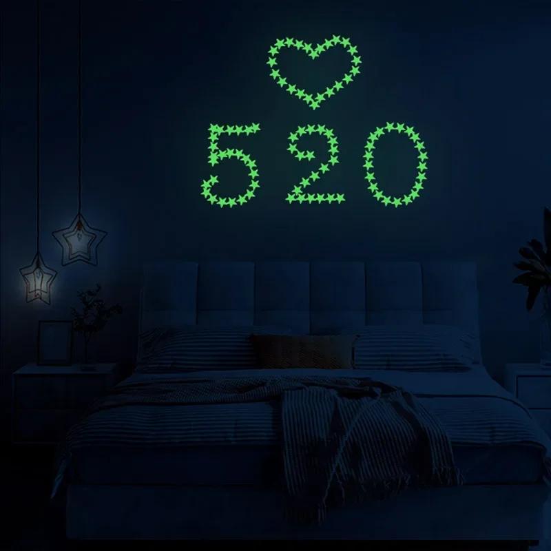 Luminous Wall Stickers for Kids Rooms Dots Stars Ceiling Wall Decals Glowing Stickers Wall Decals Glow In The Dark Home Decor