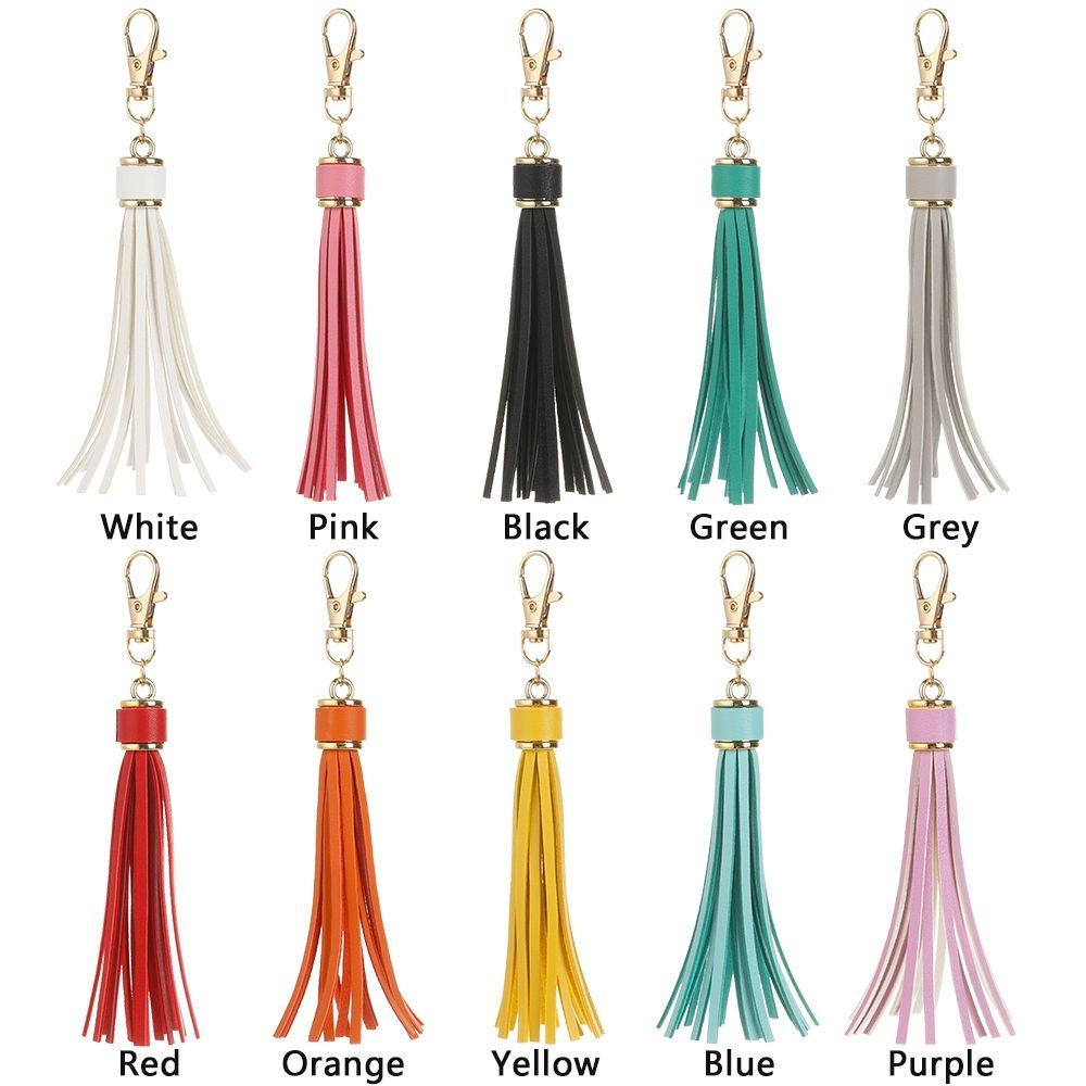 Fashion Bag Accessory Fringe Jewelry PU Leather Tassels Tassel Key Chain KeyRing KeyChain Strap