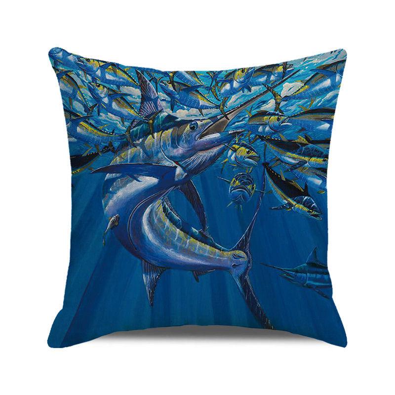 Home Decor Underwater World: Sea Creatures & Mysteries Pattern Cushion Cover Suitable for Sofa Bedroom Car Pillow Cover