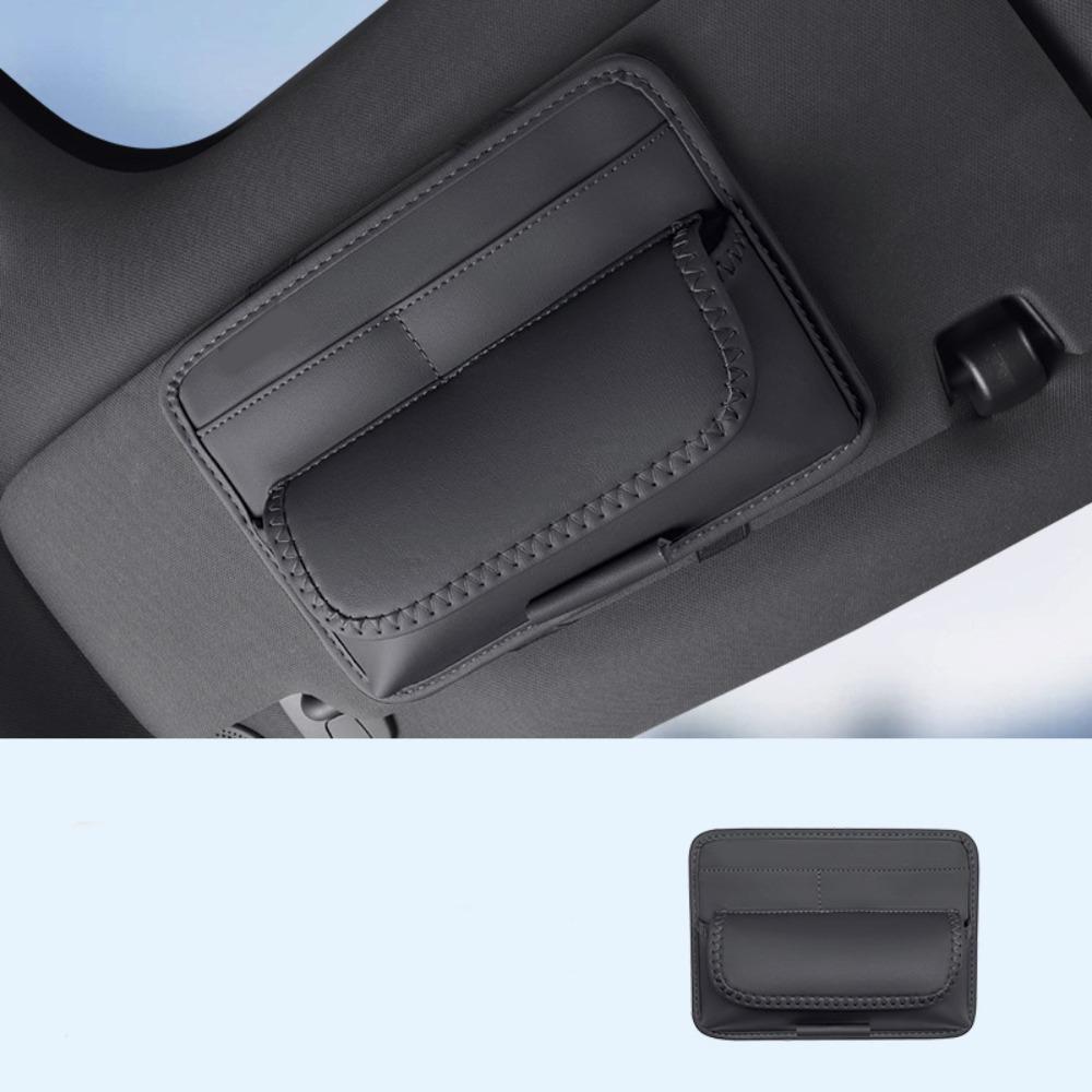 

Multi-functional Sun Visor Organizer PU Leather Vehicle Storage Holder Auto Interior чёрный