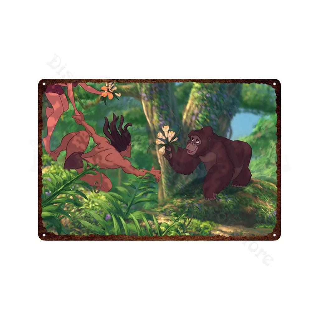 Tarzan Metal Poster Classic Animated Films Vintage Tin Sign Plate Metal Plaque Wall Art Stickers For Room Decor