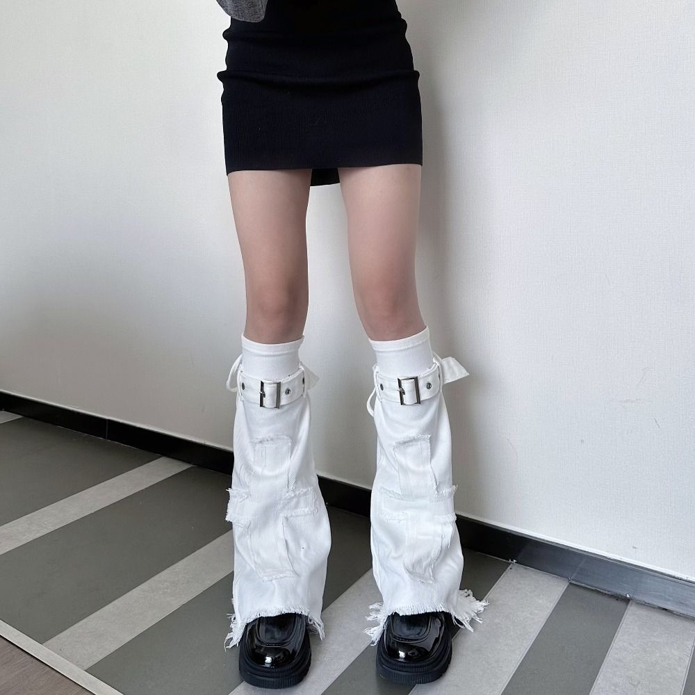 Y2k Cross Leg Warmers JK Trumpet Leg Covers Fashion Pile Up Socks  Women