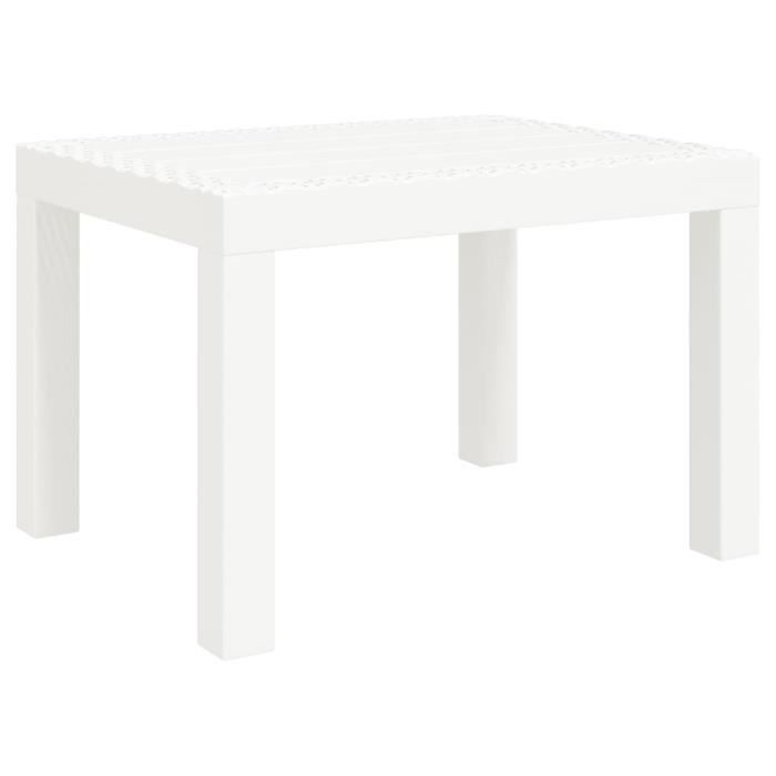 VidaXL Table de jardin blanc 59x47x40 cm PP 364728