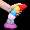 Woman Rainbow Prison Dragon New Liquid Silicone Eggless Penis Anal Plug SM Male and Female Couples Appeal Sex Products