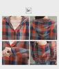 Women's Retro Plaid Hooded Cardigan Shirt