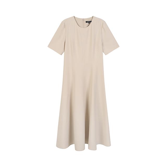 Rap Short Sleeve Flare Long Dress Ar2Wo467
