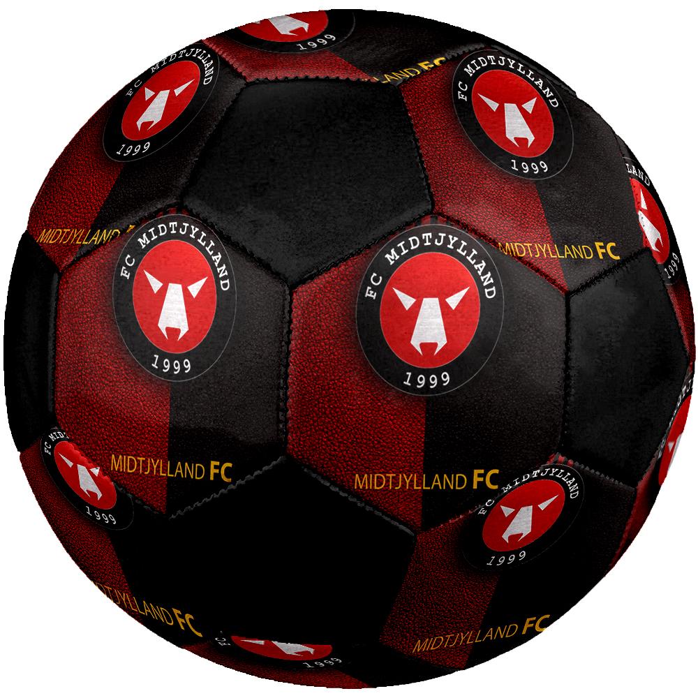 SIZE 5 FC Midtjylland Soccer Ball Colorful All Ages Machine Stitched PVC Competition Ready Durable High-Bounce