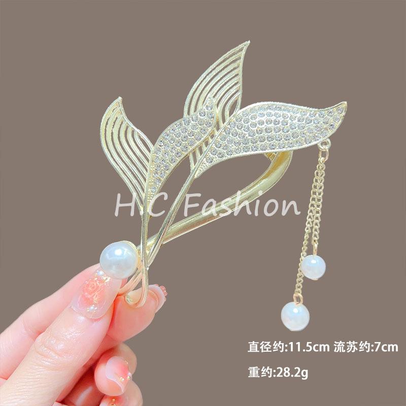 Trendy Personal Flower Hairpins Women Pearl Hair Clips Accessories Temperamental Alloy Hair Accessories