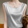 High-quality Women's Casual Silk Tank Satin Sleeveless Loose Vest Summer Elegant Vest Women