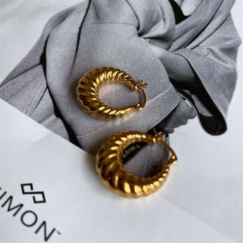 

Cold Style Fashion Croissant Metal Spiral Earrings Gold