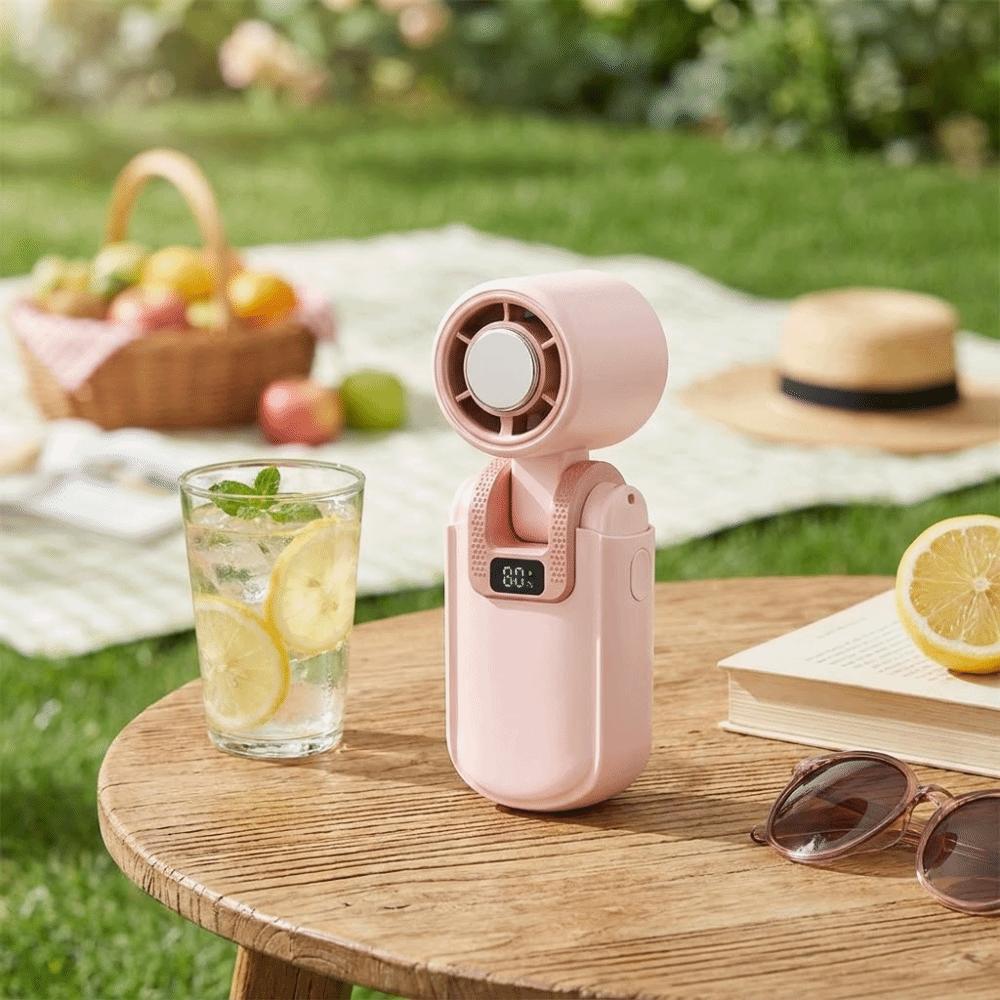 Compact Body Portable Handheld Cooling Fan Durable Battery Lightweight Design Mini Turbine Fan Soft Strong Airflow