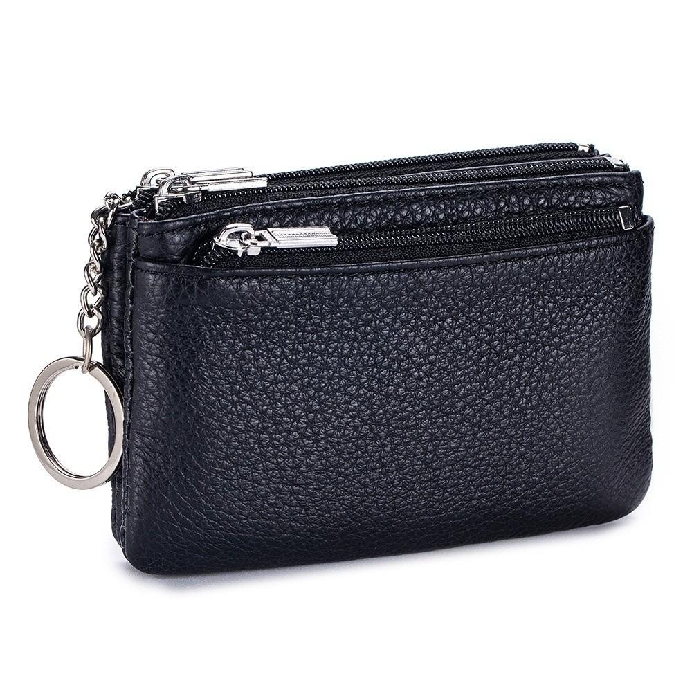New Soft Genuine Leather Women's Wallets Zipper Portable Purses Coin Holders Large Capacity Storage Bag Money Bag Gift