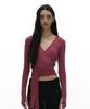 PARTIMENTO WOMEN Hooded Jersey Wrap Cardigan_Violet