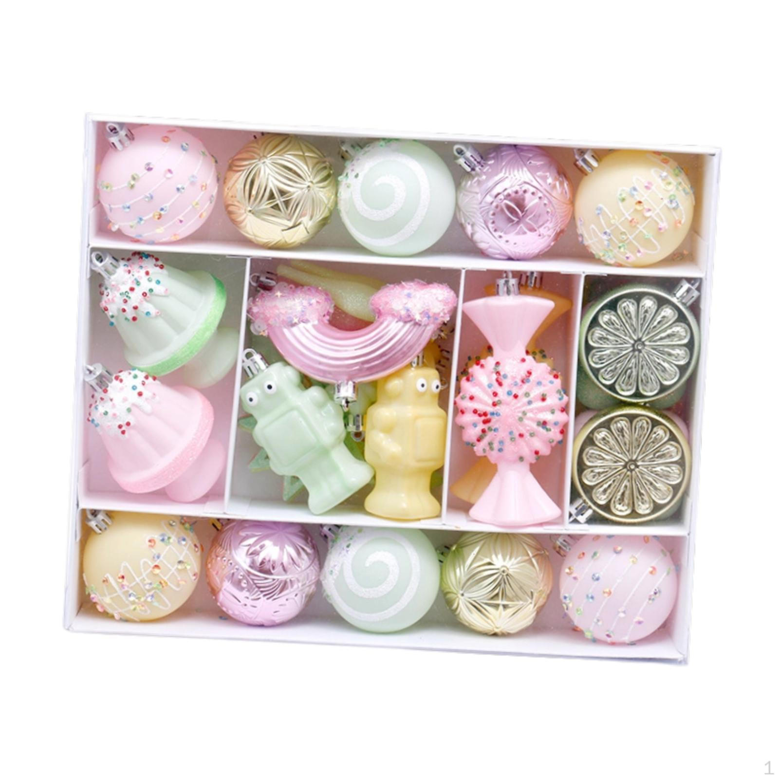 

45 штук Різдвяні кульки-прикраси для ялинки, підвісні прикраси, різдвяні кулі Candy Color