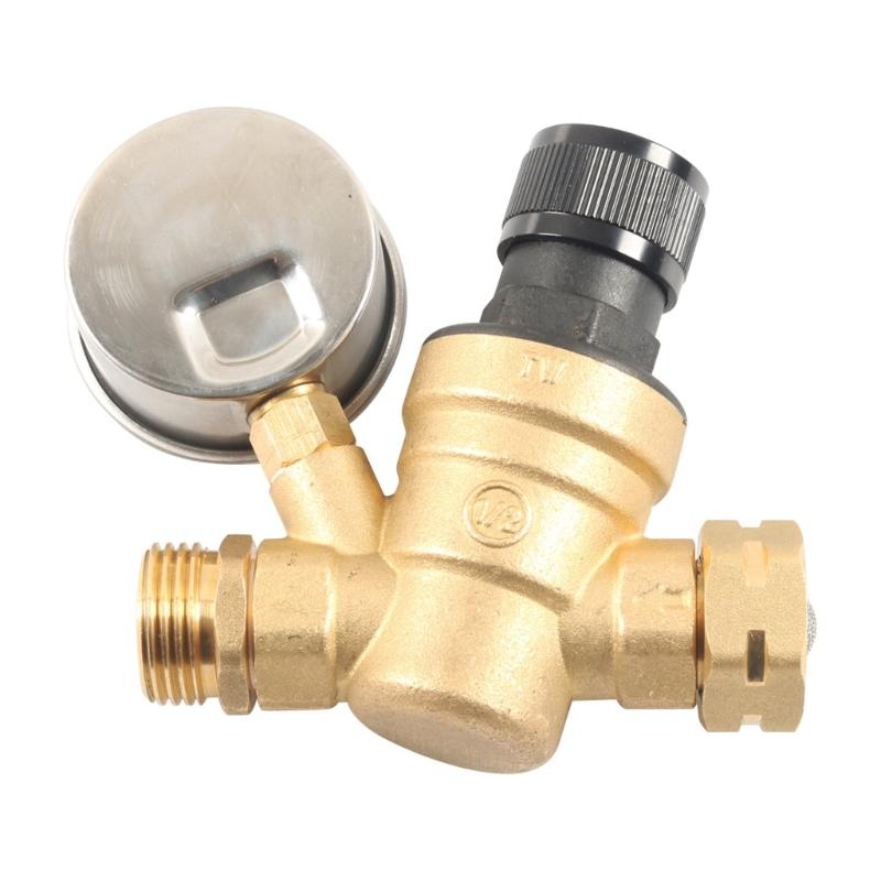 Wysoka Dokładność Precyzyjnie Regulowane Zawory Ciśnienia Wody Do Kamperów Wbudowane Silikonowe Wskaźniki Ciśnienia & Mosiężna Podwójna Konstrukcja Filtra