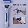 Men Manual Razor 6-Layer Stainless Steel Hair Removal Shaving Blades Replaceable Shaver Head
