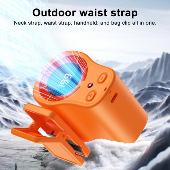 Quiet Fan with Clip-on 199 Speeds Digital Display Adjustable Neck Belt Cooling Fan