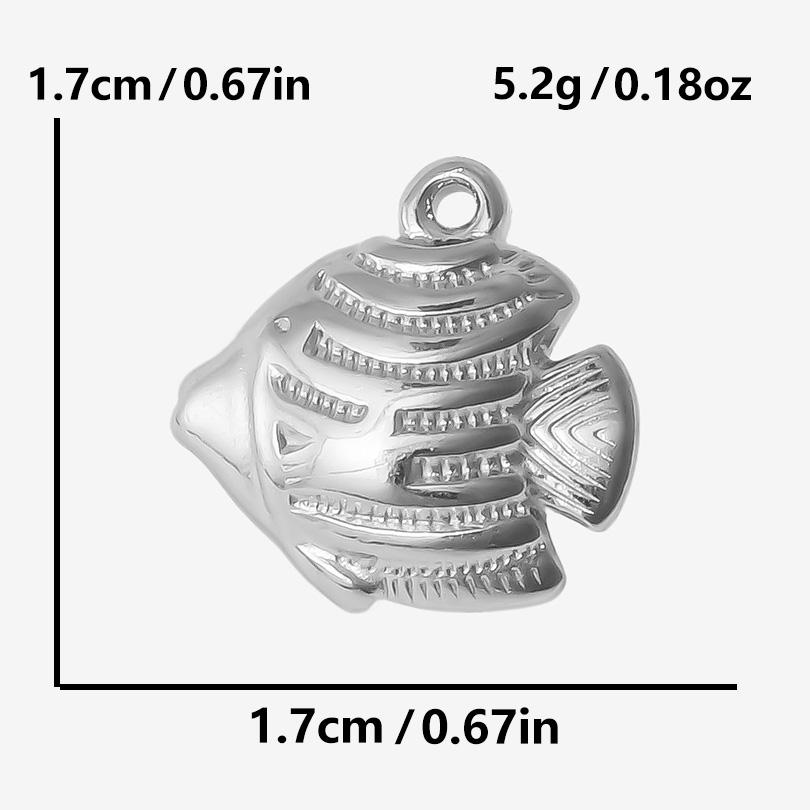 6pcs Different Bone Tail Fish Charm Ocean Animal Pendants Stainless Steel Charms For Jewelry Making Supplies Handmade Materials