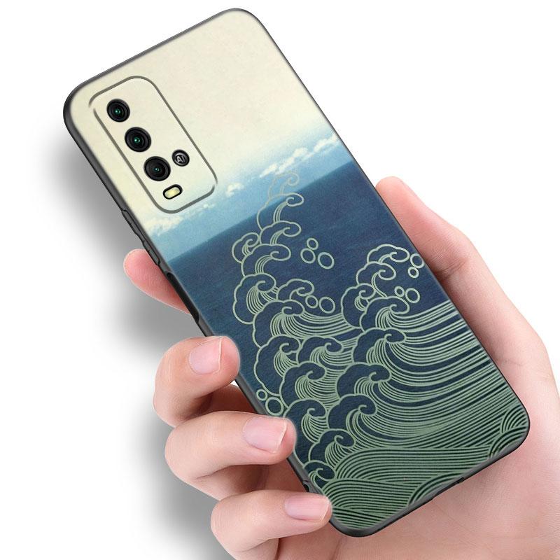 Japan Wave Anime Dragon Phone Case For Xiaomi Redmi Note 5 6 9T K20 K40 K50 Pro 7A 8A 9A 9C 9i 10A 10C A1 S2 TPU Black Cover