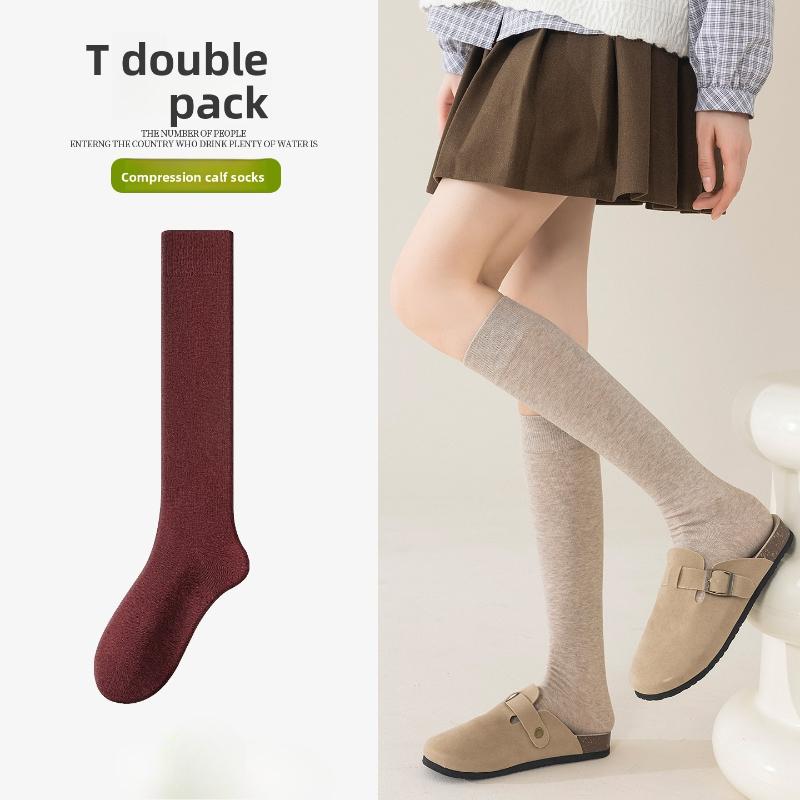 Leg Stockings - Fall/Winter Slimming Ankle Socks, Long Stockings for Women In Spring/autumn, Plain-colored, Sporty, Odor-resistant, Long Tube Socks