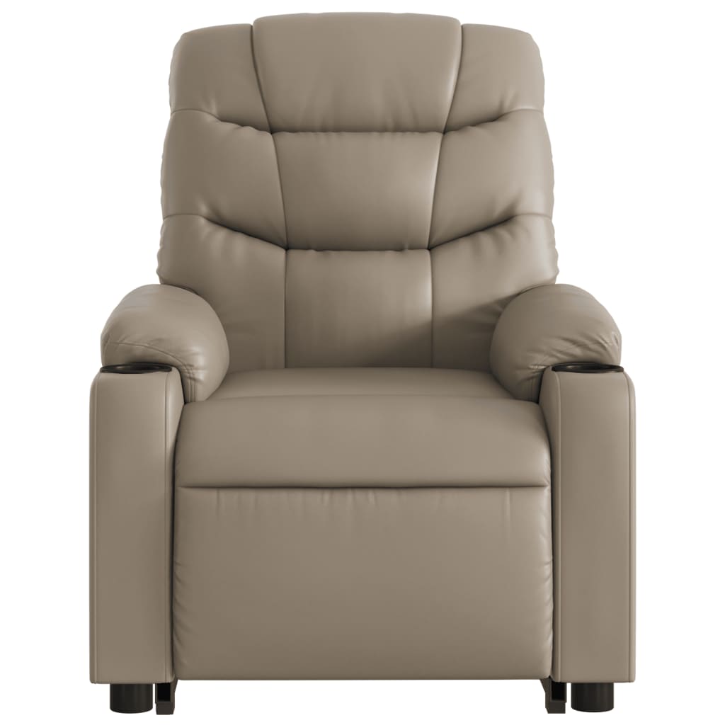 Massage Chair with Rising Function Cappuccino Brown Faux Leather